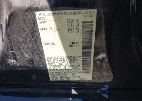 2014 Nissan Altima 2.5 Sv из США, поврежденный, VIN 1N4AL3AP7EC292234